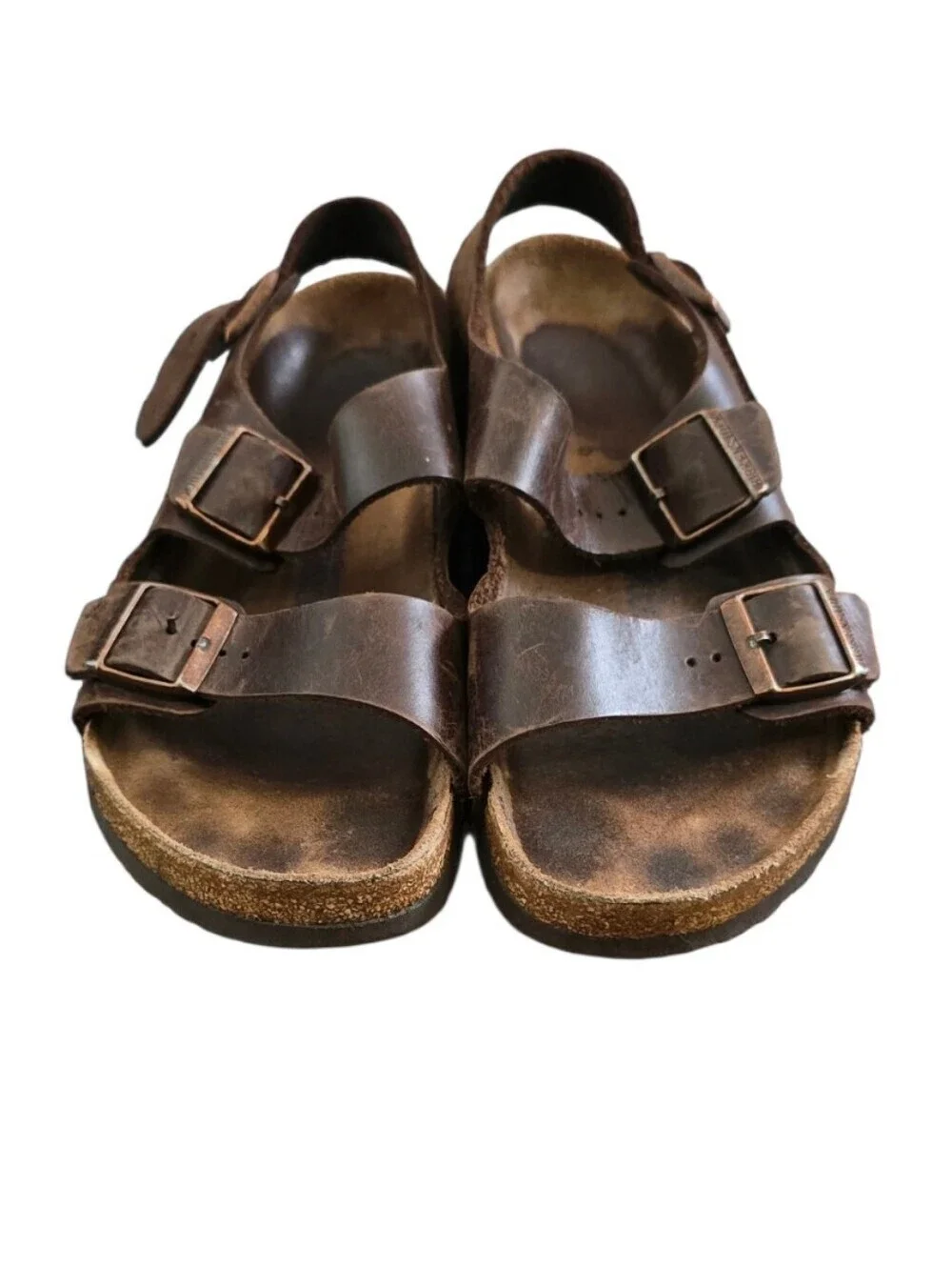 Birkenstock Milano Oil Rubbed Brown Leather Ankle Strap Size 43/10 Men's
